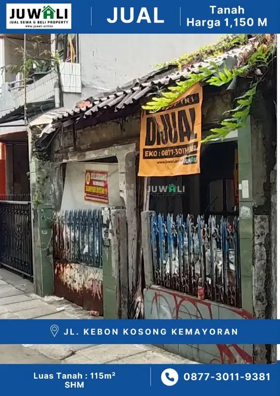 Di Jual Tanah Murah di Kemayoran Jalan Kebon Kosong