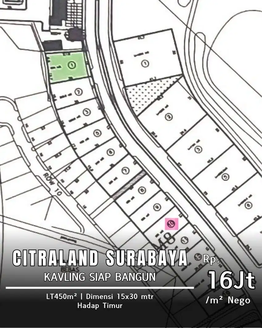 TEV DIJUAL KAVLING PREMIUM DI CITRALAND BUKIT GOLF BLOK M