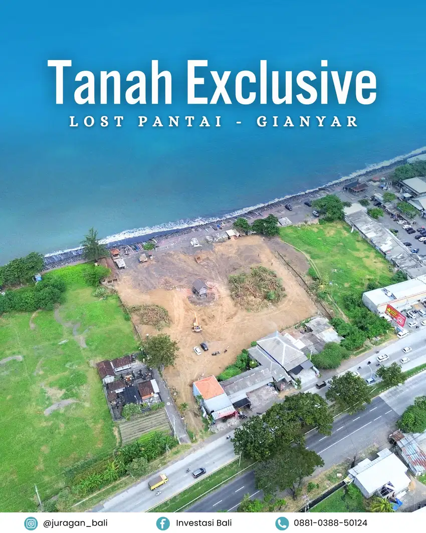 TANAH LOSS PANTAI – LEBIH, GIANYAR ✨ Cocok untuk Beach Club, Villa,