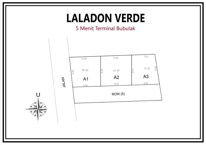 Investasi Menarik! Kavling 5 Menit ke Terminal Laladon