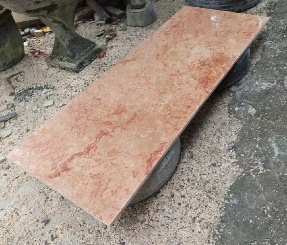 Lembaran Marmer Merah Asli