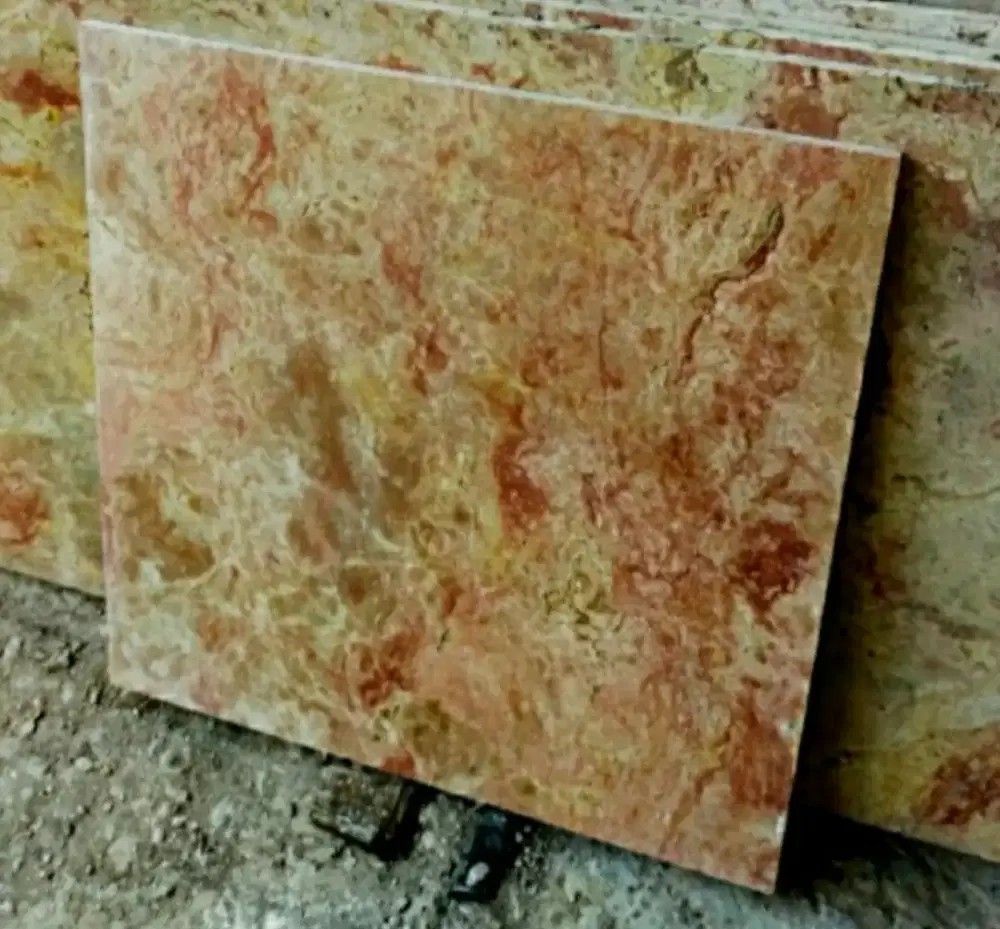 Marmer Lantai Asli Merah Natural