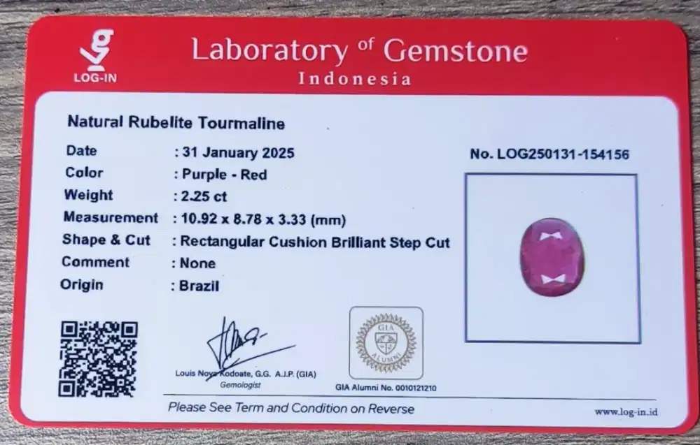 Rubelite Tourmalinie Ring Perak