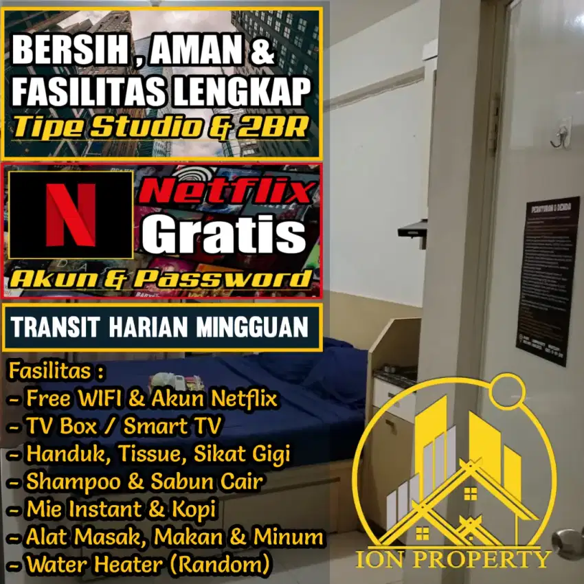 GREEN PRAMUKA STUDIO SEWA TRANSIT HARIAN APARTEMEN JAKARTA PUSAT