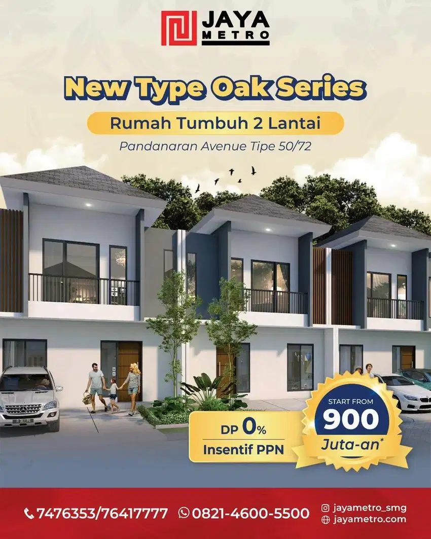 DIJUAL RUMAH 2LT PANDANARAN AVENUE