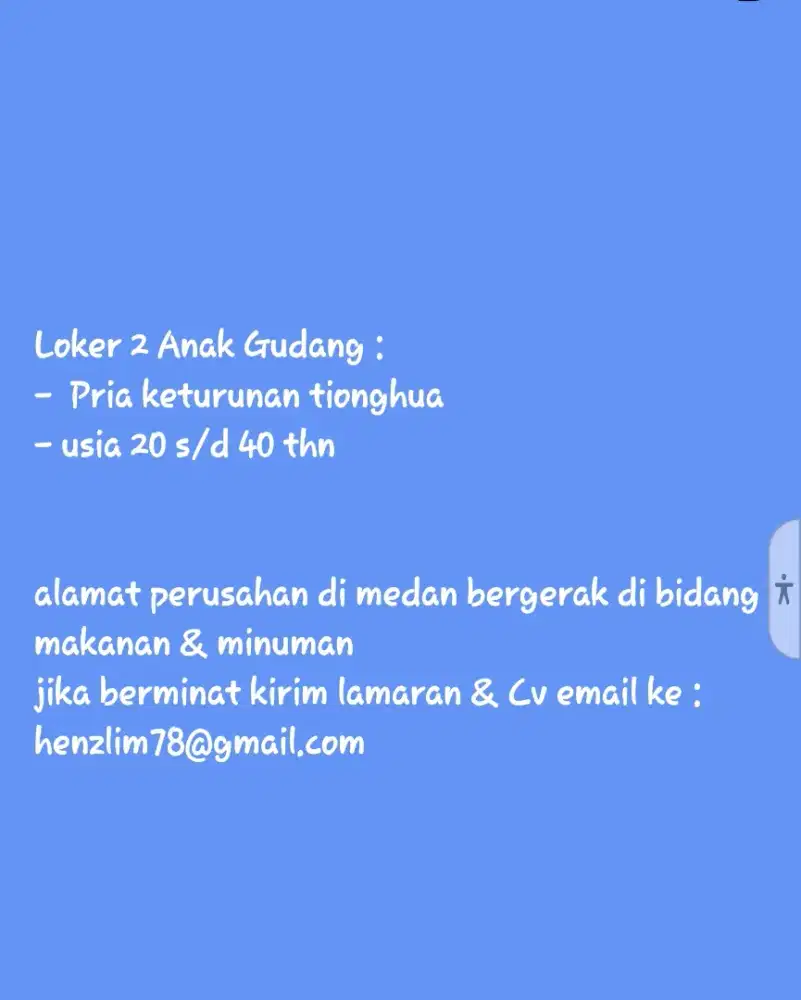 Job Anak Gudang & Sales