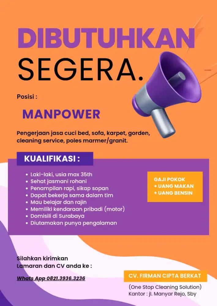 Lowongan cleaning service surabaya