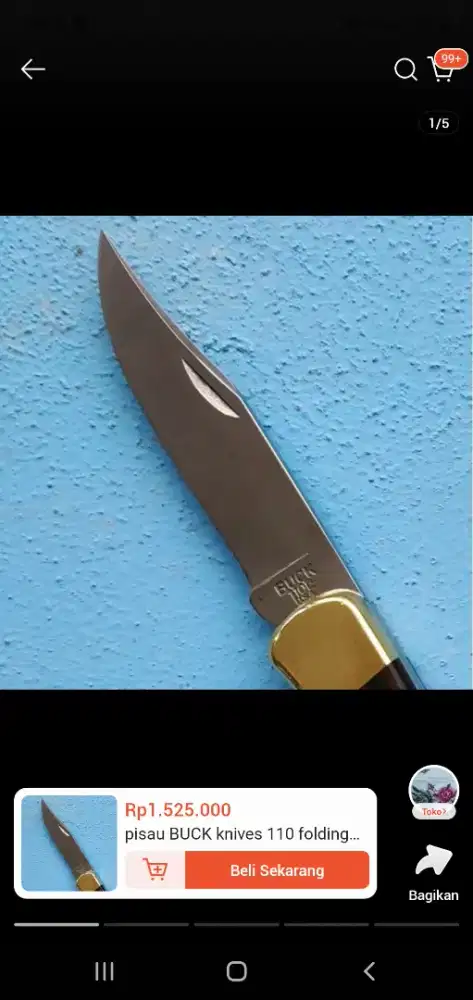 Pisau lipat buck knives 110 folding hunter