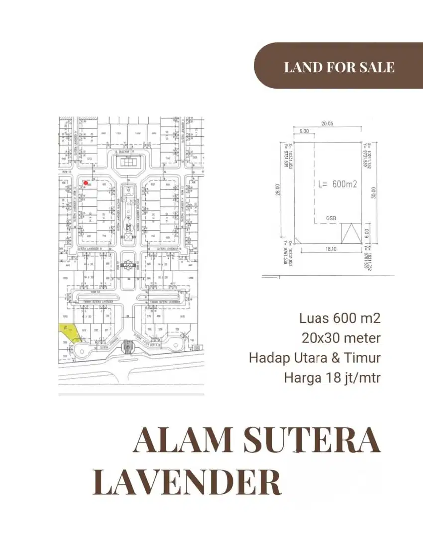 KAVLING SIAP BANGUN ALAM SUTERA LAVENDER LOKASI STRATEGIS