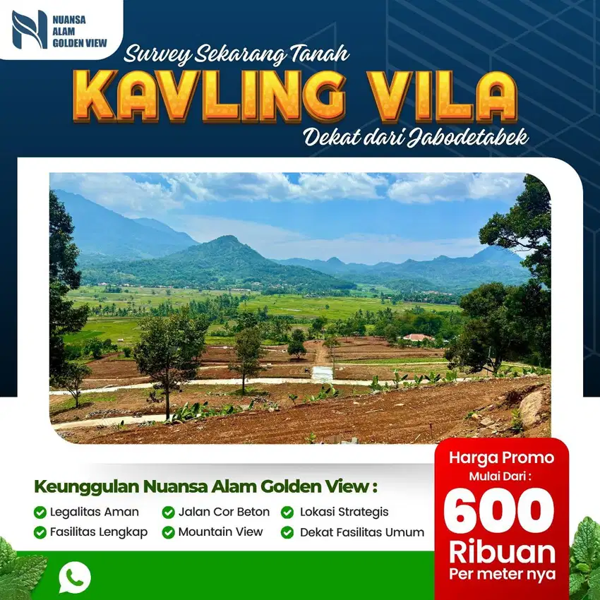 Di Jual Tanah Siap Bangun Rumah Pinggir jl Provinsi Bogor