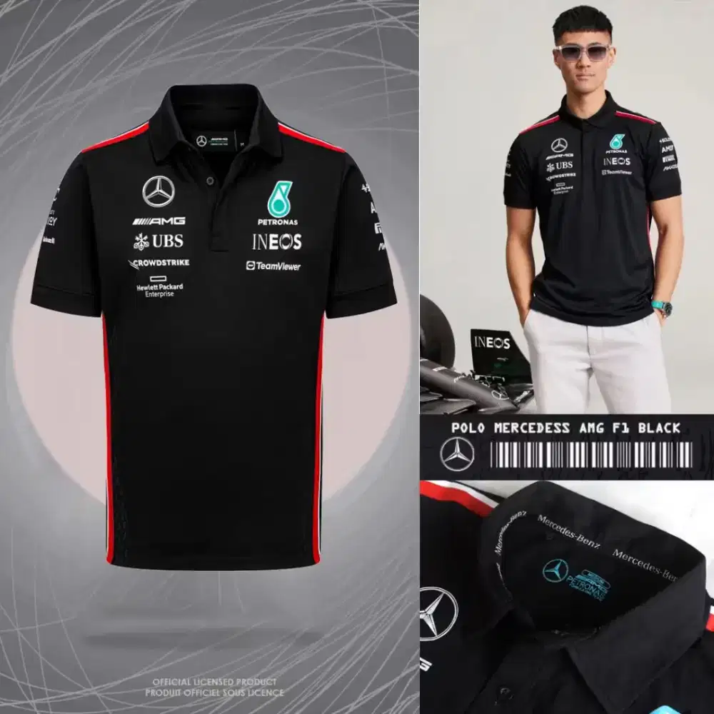 Kaos Polo / Polo Jersey Racing Luxury Mercy AMG BMW Ferari Adidas F1