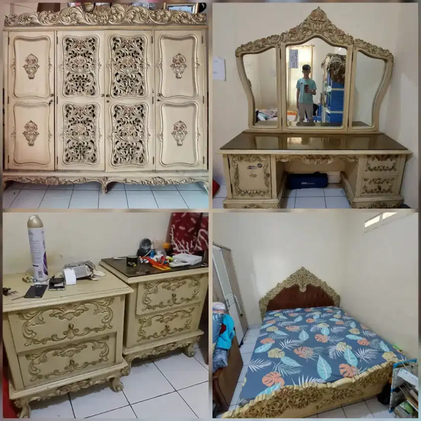 Jual 1 set Furniture Kayu Jati Bekas Vintage Jadul Bagus