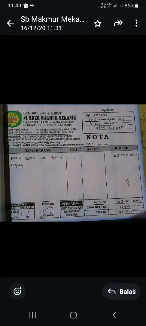 Dijual Mesin Mawar lonjong