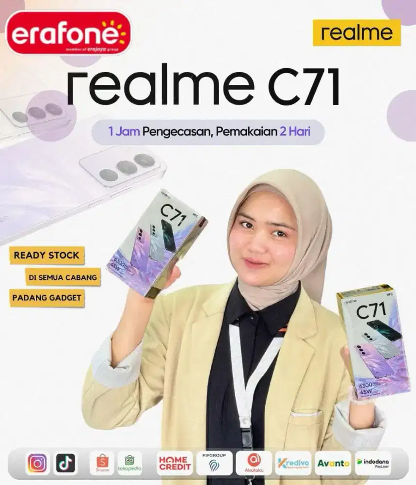 READY REALME C71 NFC. BATERAI 7000MAH.ANTI AIR. SUPER FAST CHARGING 45