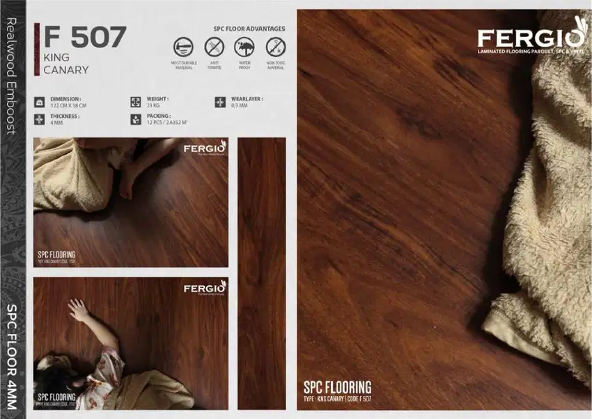 LANTAI SPC FERGIO WOOD TEBAL 5mm