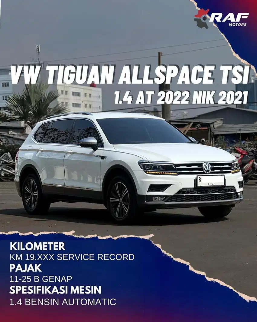 VW Tiguan AllSpace 2022 nik 2021 Putih 1.4Turbo AT TSI