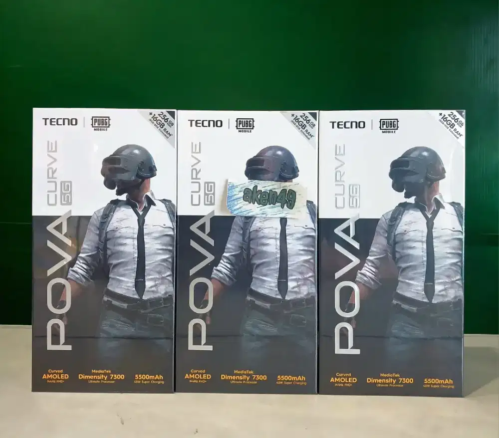 Tecno pova 7 Curved 5G Dimensity 7300 Layar Curved Amoled 8GB 256Gb