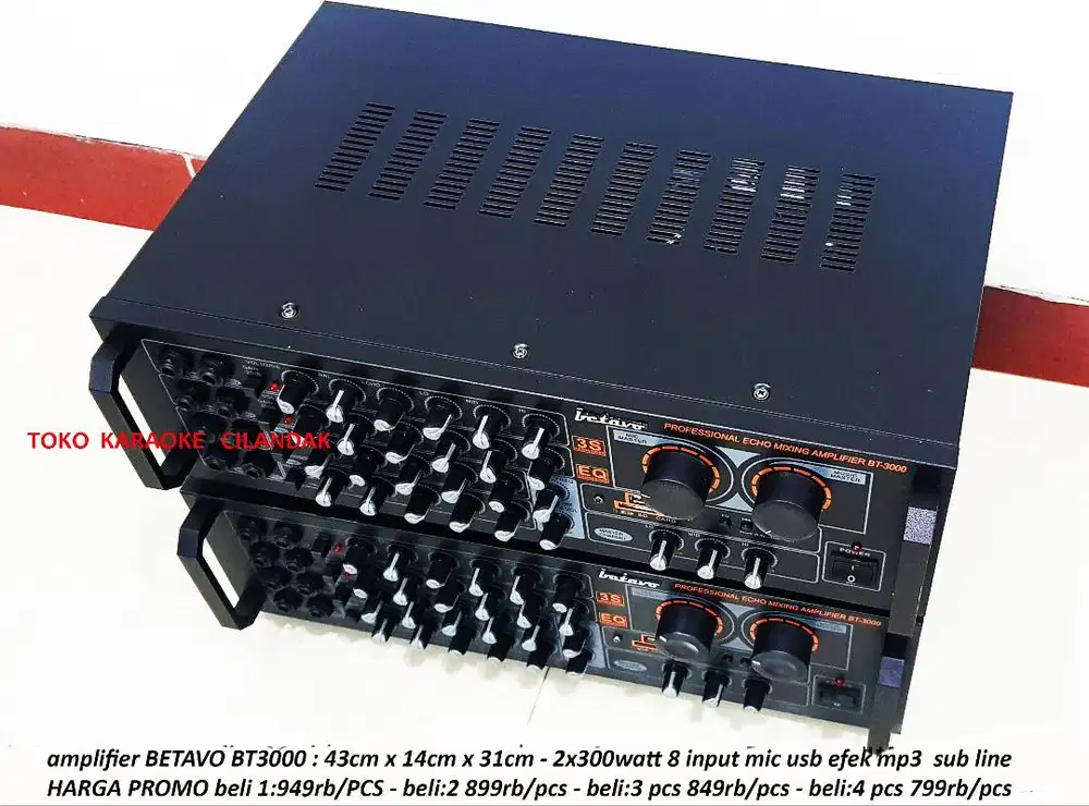 AMPLIFIER KARAOKE BETAVO BT3000 usb - sd card - efek echo - mp3 player