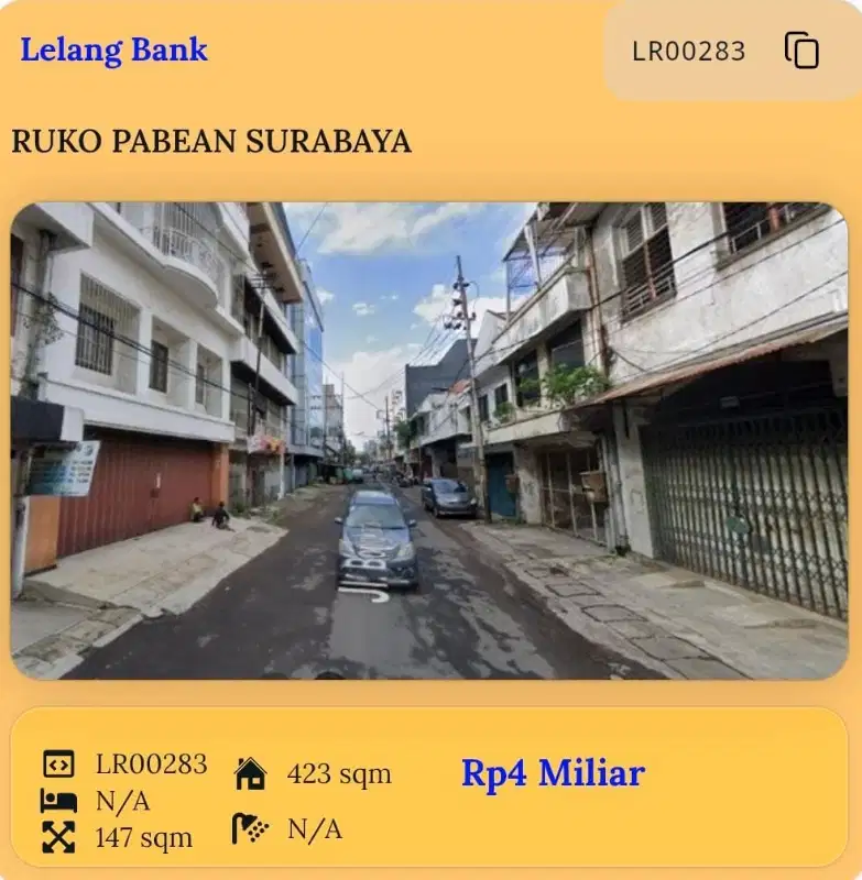 Ruko Pabean cantikan Surabaya JL Bongkaran