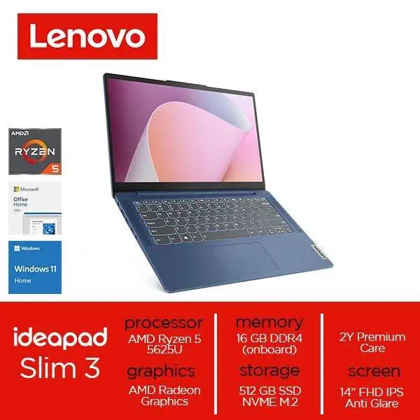 Lenovo IdeaPad Slim 3 14ABR8 Ryzen 5 5625U 16GB 512GB SSD W11 OH24