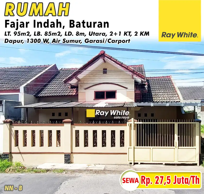 Disewakan Rumah Bagus Siap Huni Harga Murah Di Fajar Indah Solo