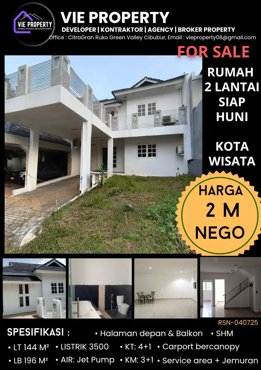 Murah! Dijual cepat rumah siap huni baru renov di Kota Wisata Cibubur