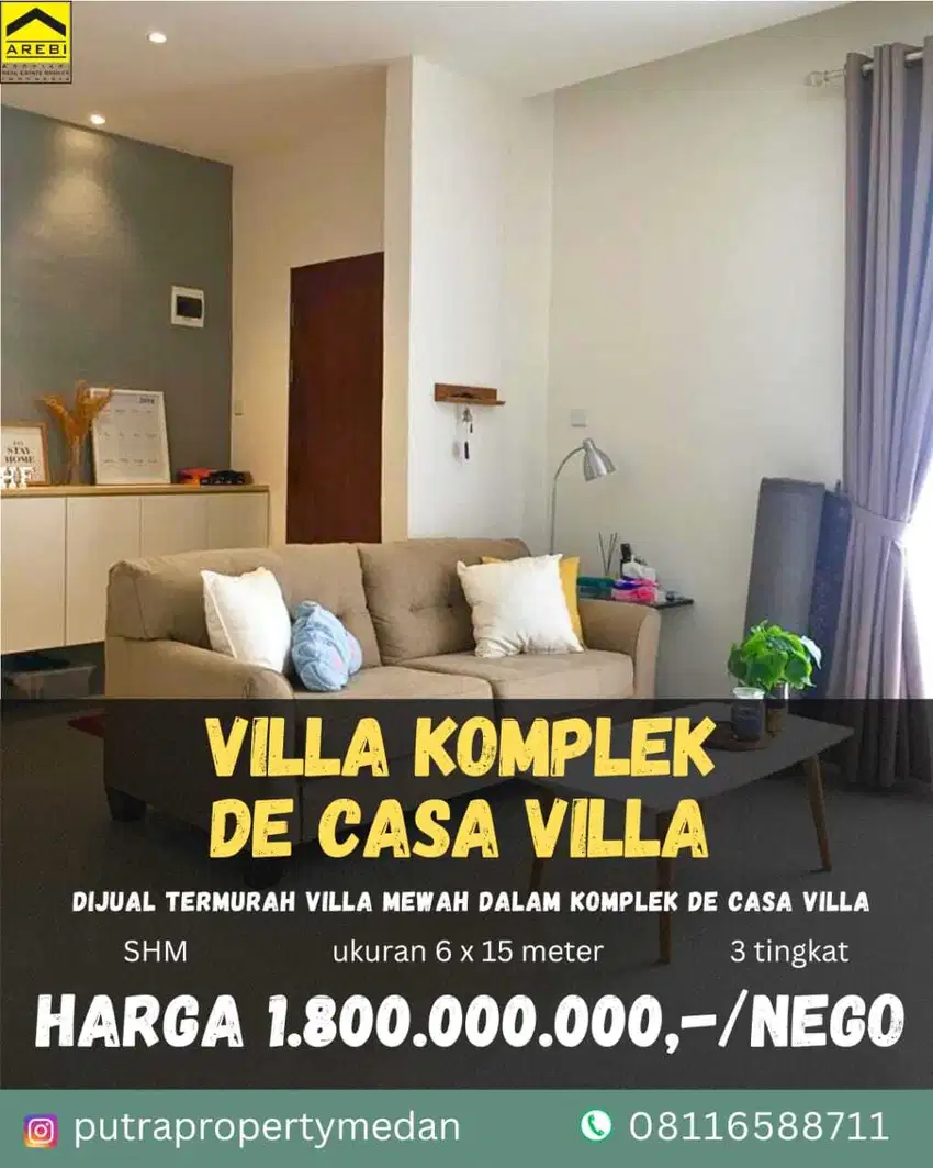 DIJUAL VILLA FULL FURNISHED DALAM KOMPLEK DE CASA VILLA