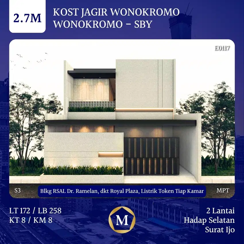 Rumah Kost Modern Jagir Wonokromo dkt Darmo Ahmad Yani Royal Plaza Mal