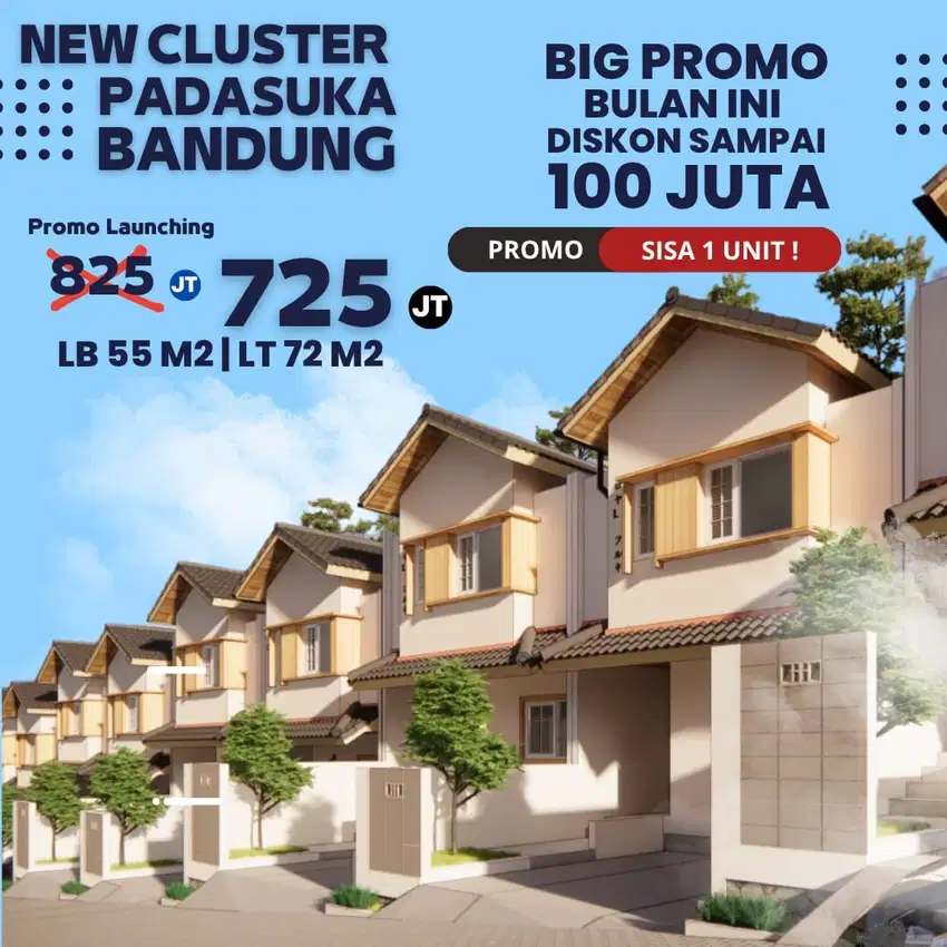 Rumah murah di padasuka dkt lapangan gasibu dan Exit tol pasteur shm
