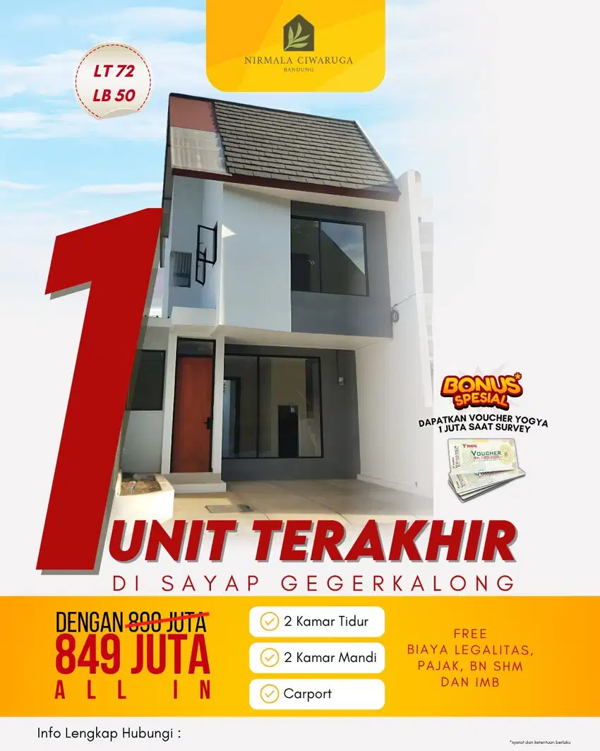 Rumah murah 2 Lt di cigugur girang ciwaruga dekat Polban dan Gerlong