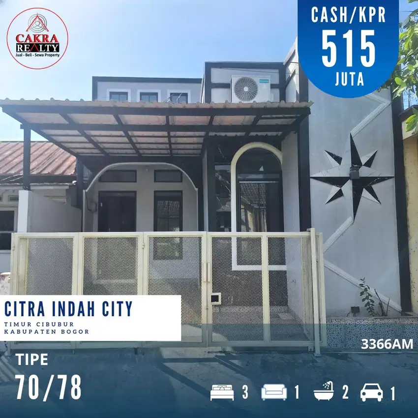 3366.Rumah Minimalis Murah 3 Kamar Tidur Citra Indah City Cileungsi