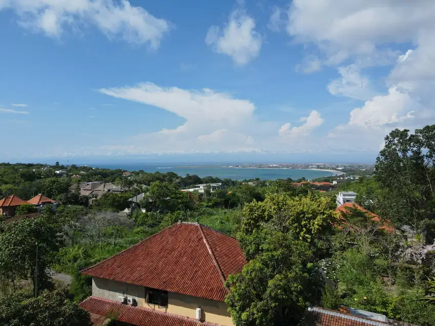 tanah view laut di bukit jimbaran,kawasan villa,dkt sidewalk,gwk