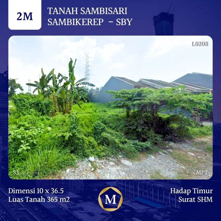 Tanah Sambisari Sambikerep dkt Lontar Pakuwon Simpang Darmo Balongsari