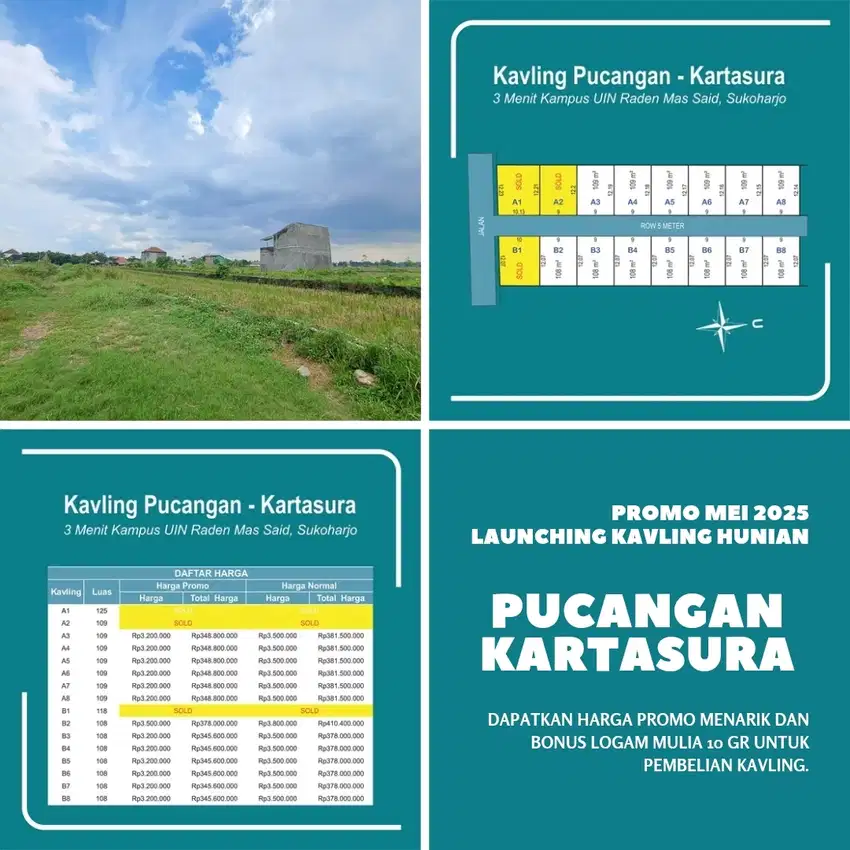 Kavling Pucangan Kartasura, Dekat Kampus UIN Solo, Promo