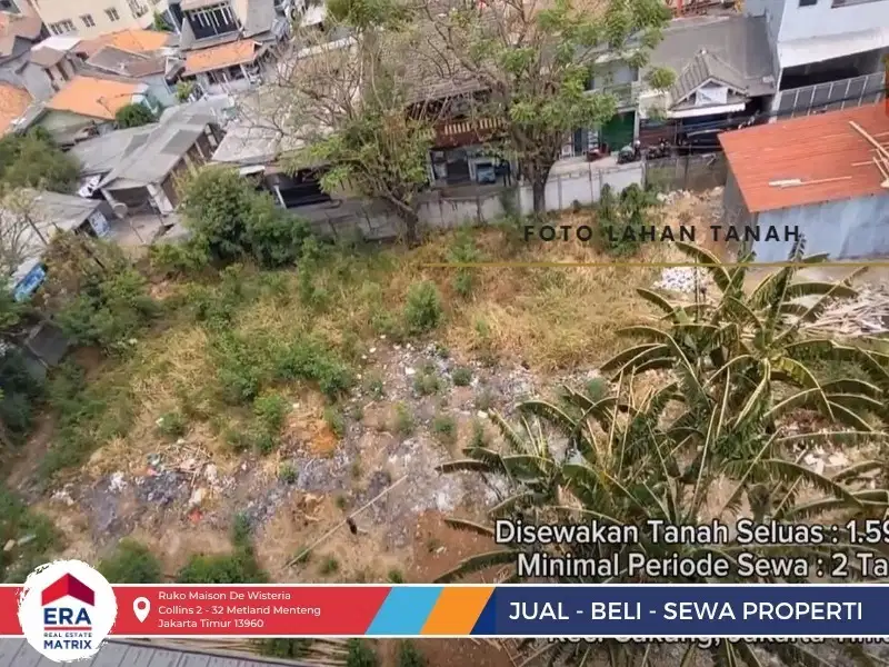 Sewa Tanah Lokasi Strategis Luas 1.596m Ujung Menteng Jakarta Timur