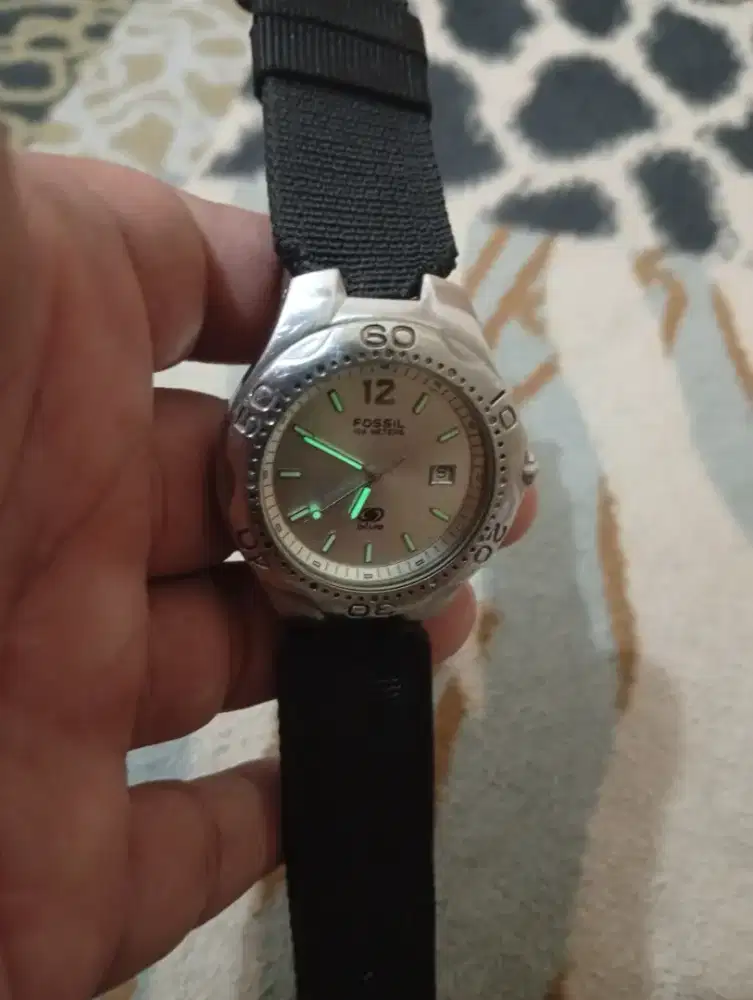 Fossil Blue man Original jam saja size 42mm strap Am pakai canvas
