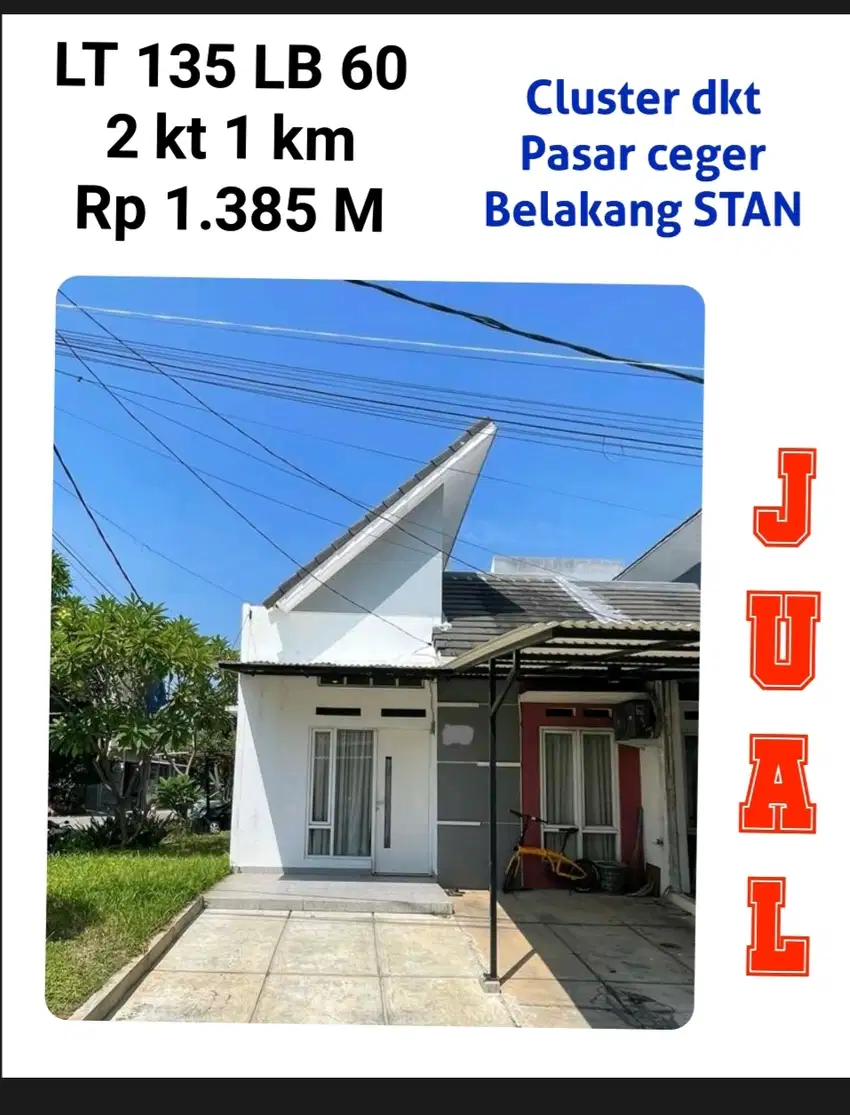 Jual rumah dkt pasar ceger Cipadu belakang stan bintaro