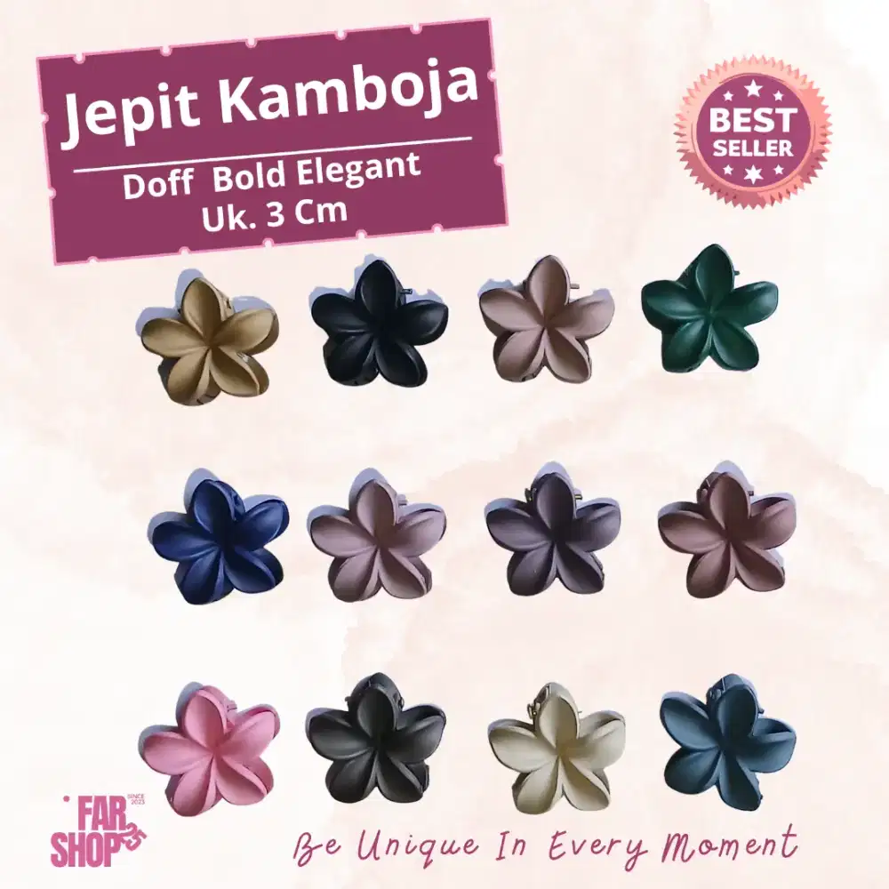 Jepit Kamboja Mini Doff Elegan 3cm — Aksesoris Simple tapi Menawan!