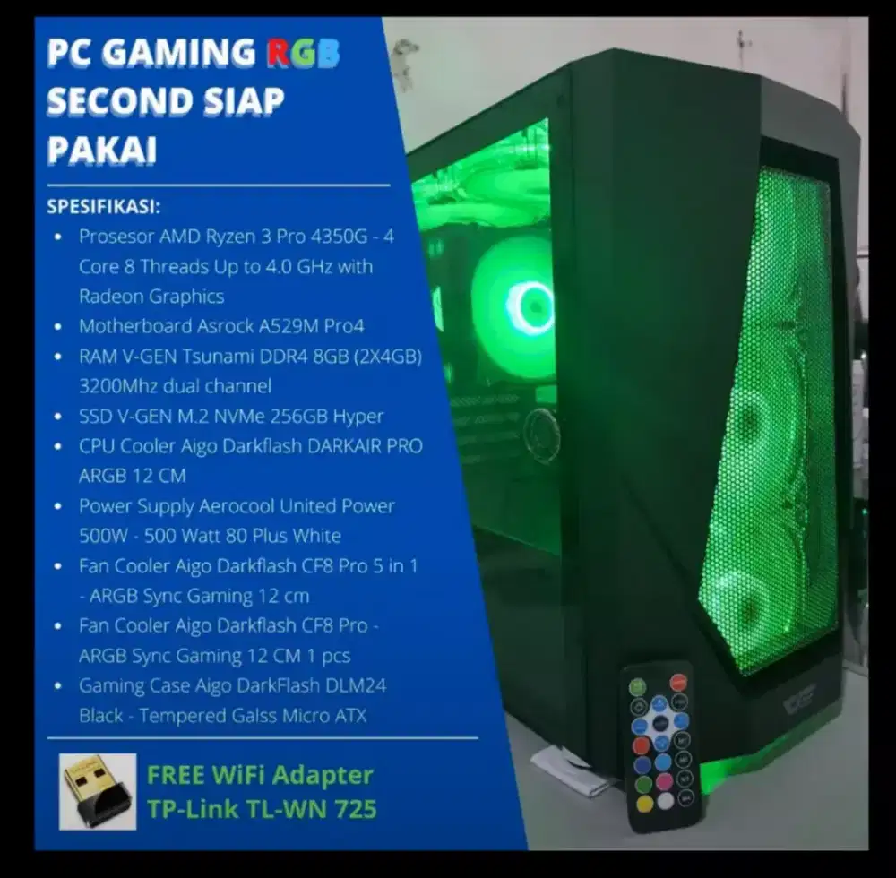 For Sale PC Gaming RGB Second Siap Pakai