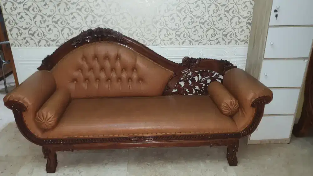 Kursi sofa Panjang Kayu jati
