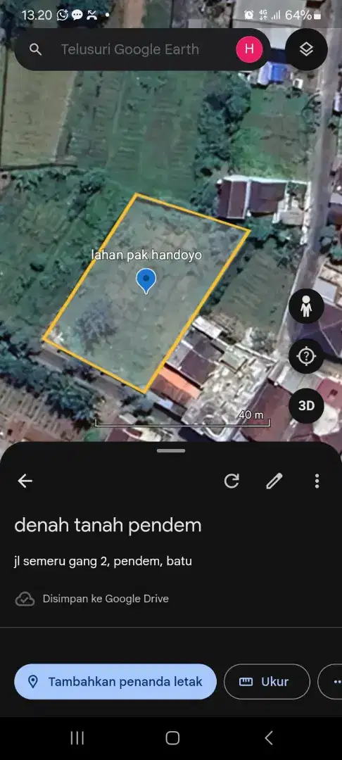 JUAL TANAH 1119M² LOK. KOTA BATU JATIM