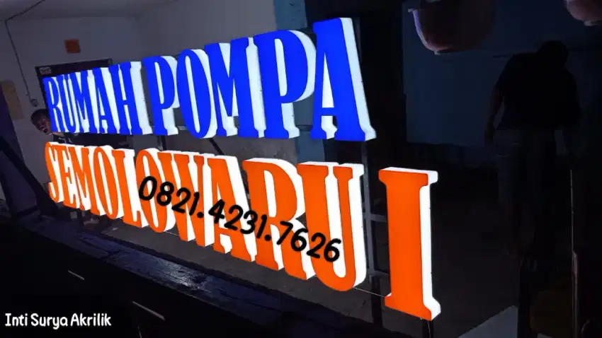 Huruf Akrilik dengan Lampu