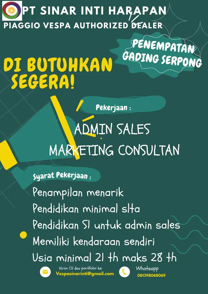 LOWONGAN ADMIN PENJUALAN