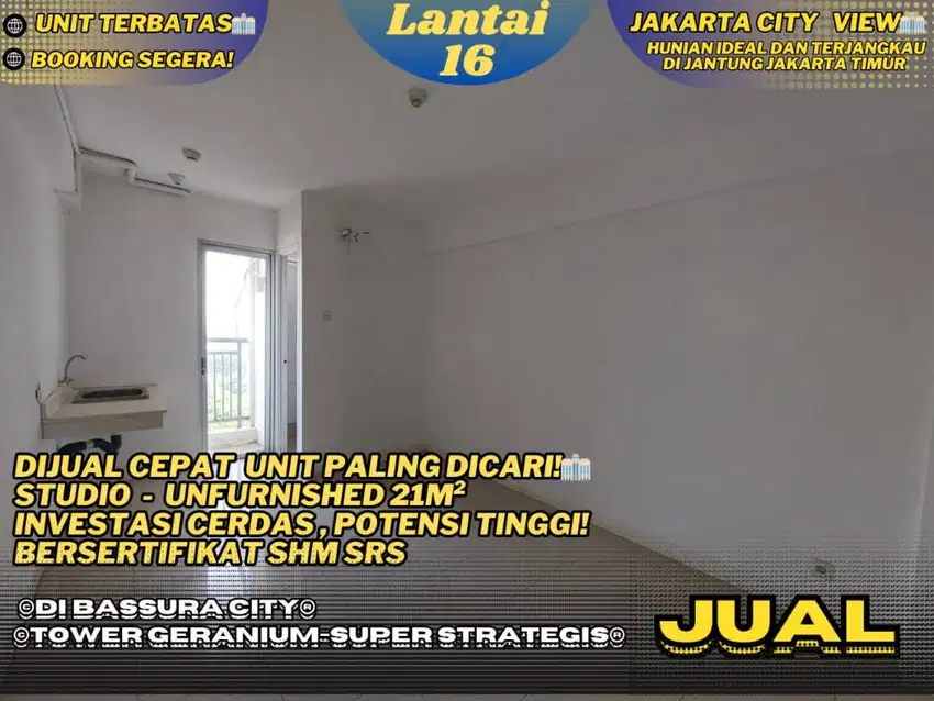 Dijual Cepat Studio Unfurnished Di Bassura City Potensi Sewa Tinggi!