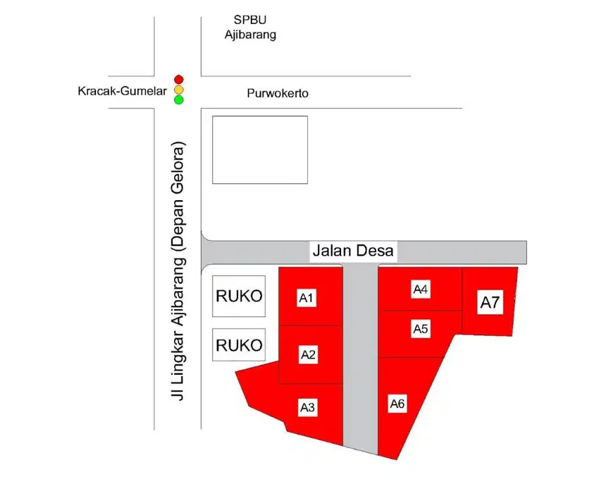 Tanah Kavling Jl Lingkar Ajibarang