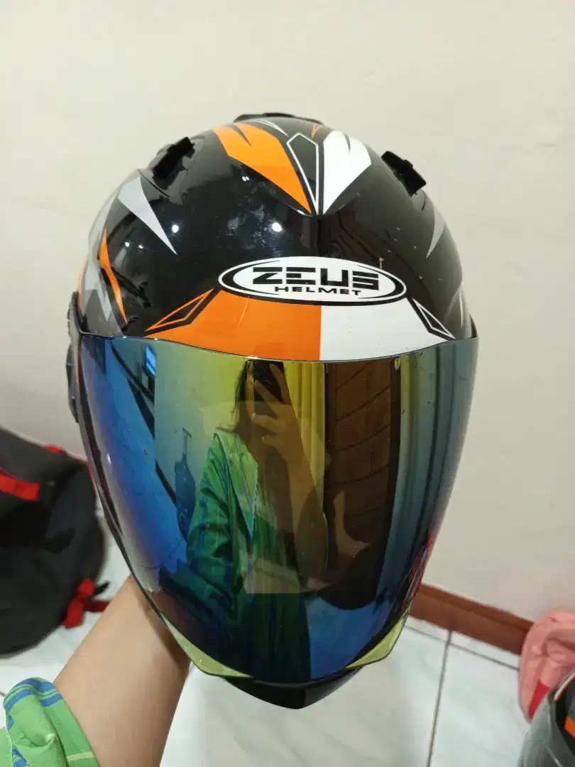 Helm Zeus FullFace + Intercom. Harga khusus hari ini langsung bawa.!!