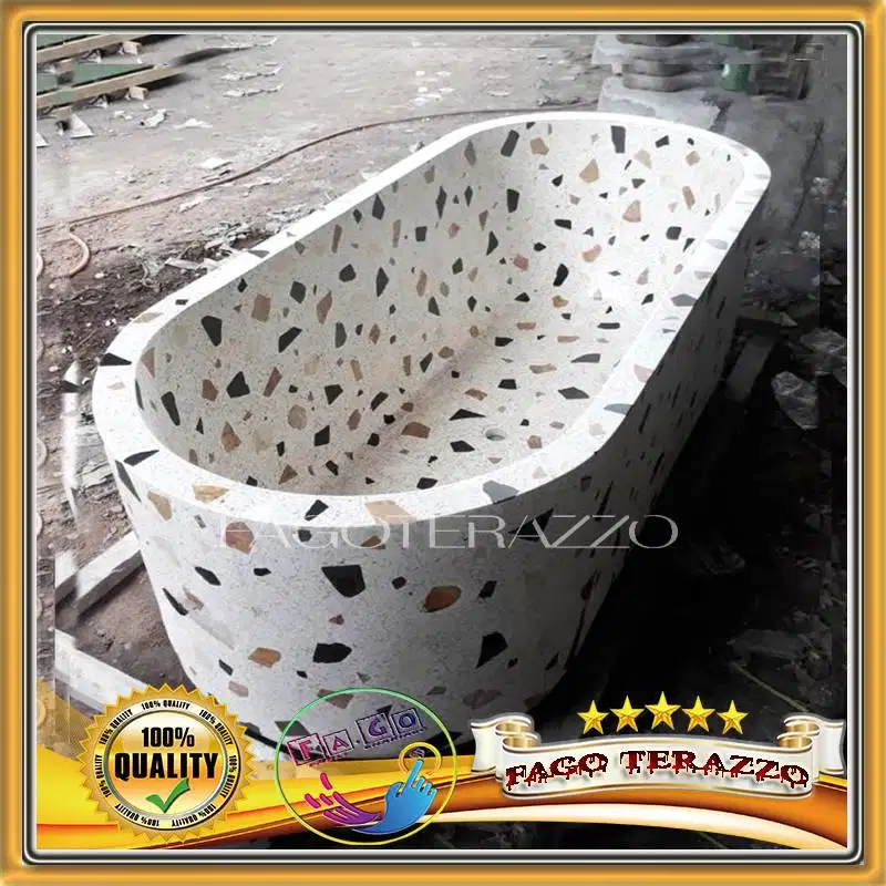 STANDING BATH TUB TERASO CUSTOM CORAK WARNA TERAZZO | TERAZO ORIGINAL