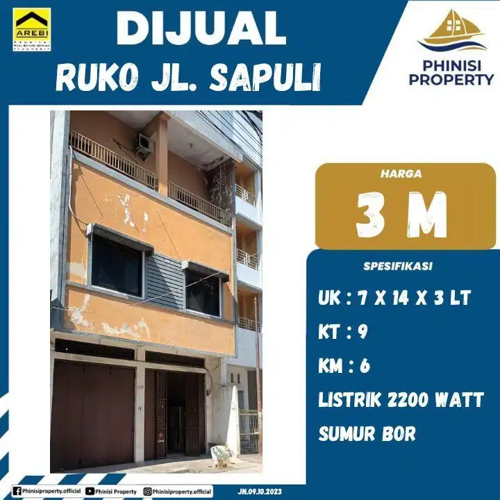 RUKO JL.SAPULI DEKAT PANTAI LOSARI