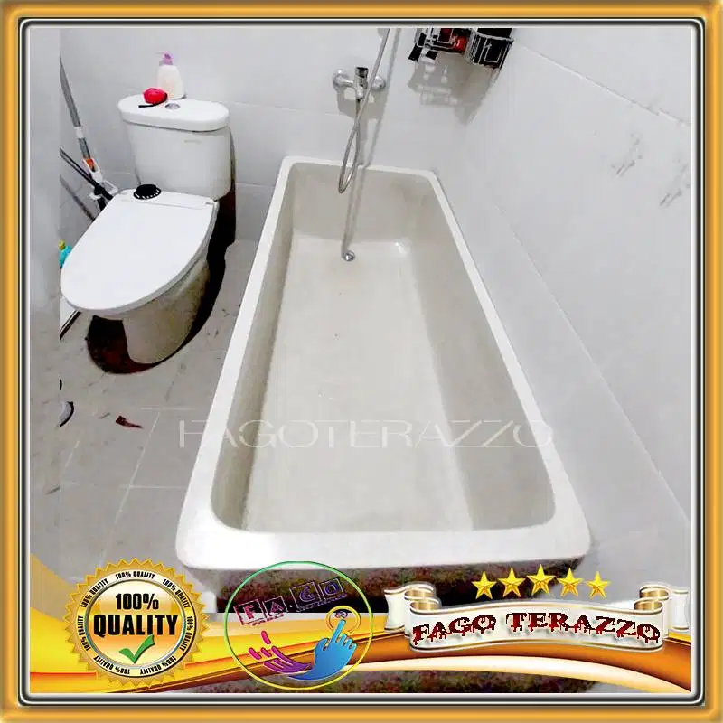Bathtub Kotak Teraso Handmade Marmer Terazzo