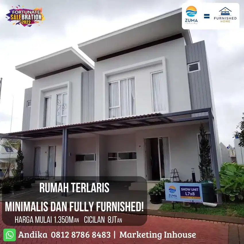 RUMAH CANTIK 2 LANTAI MINIMALIS FULLY FURNISHED DI GADING SERPONG